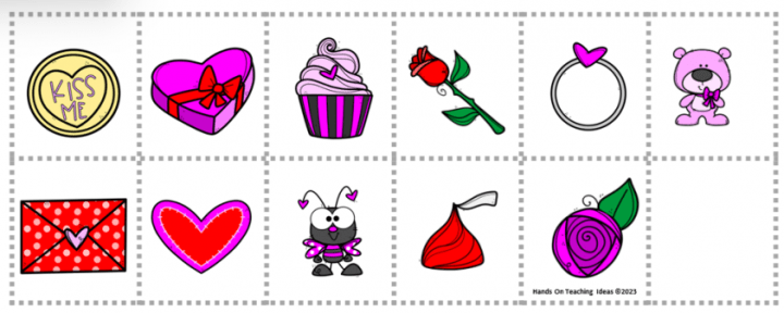 escape room ideas shows a printable page with valentines day images.