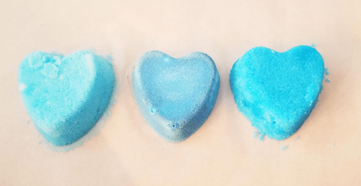 valentines escape room shows three blue hearts.