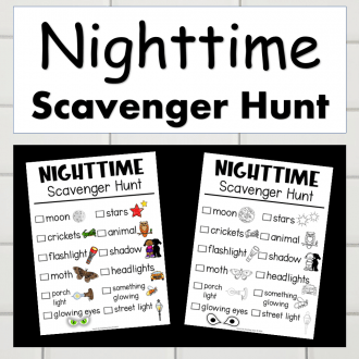 Nighttime Scavenger Hunt - Hands-On Teaching Ideas