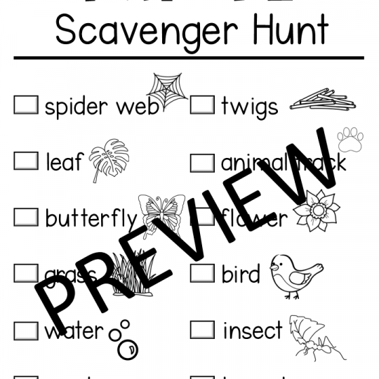 Nature Scavenger Hunt - Hands-On Teaching Ideas
