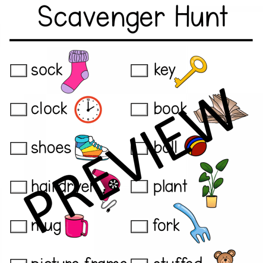 At Home Scavenger Hunt HandsOn Teaching Ideas