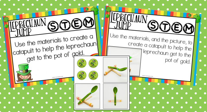st. patricks day stem challenge shows three printable pages.