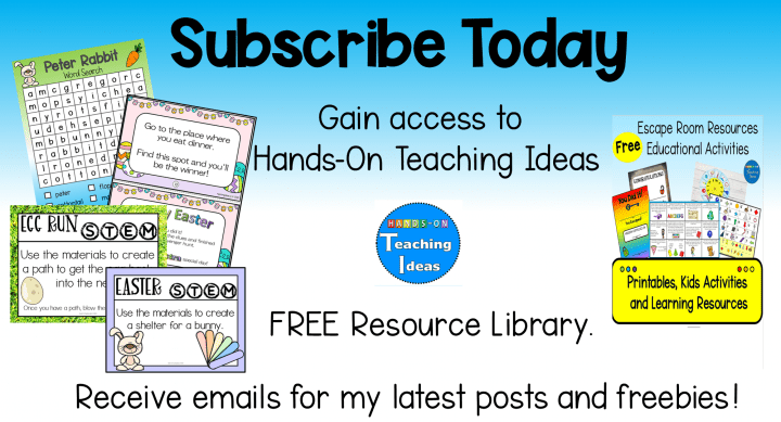 hands on teaching ideas subscribe button.