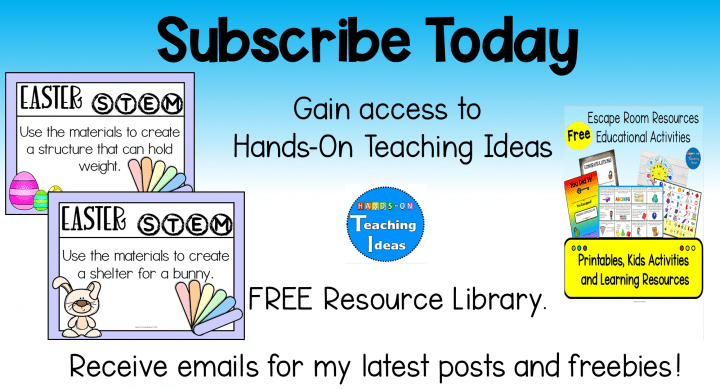 Hands-On Teaching Ideas subscribe button.
