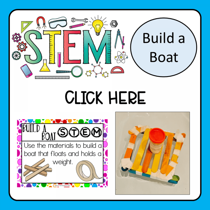 10 exciting STEM activities shows an image for a build a boat challenge.