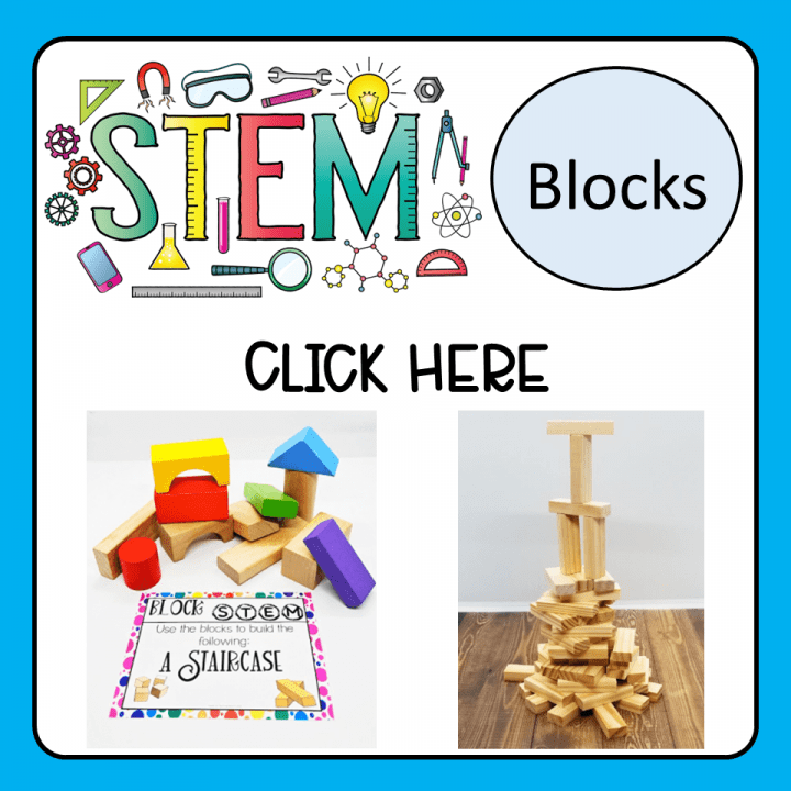 10 exciting STEM activities shows an activity card for a block stem activity.