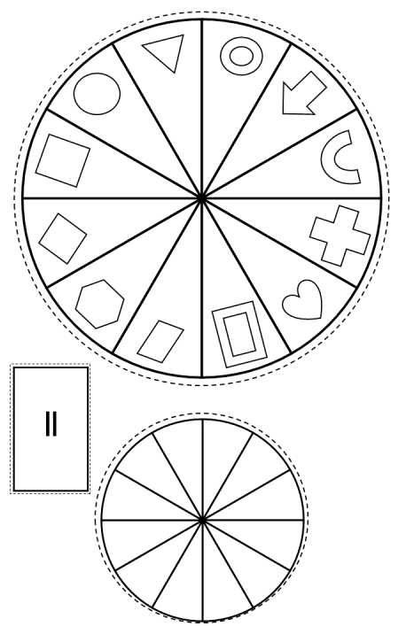 printable shows two circles with shapes.
