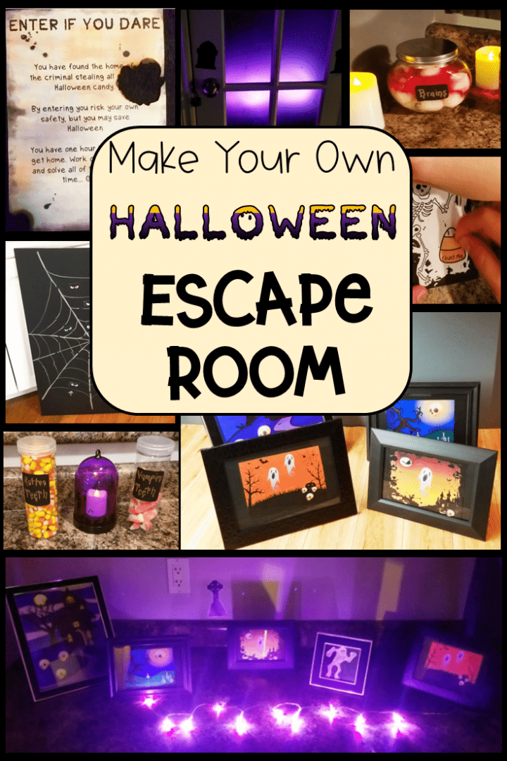make your own halloween escape room shows halloween themed puzzles.