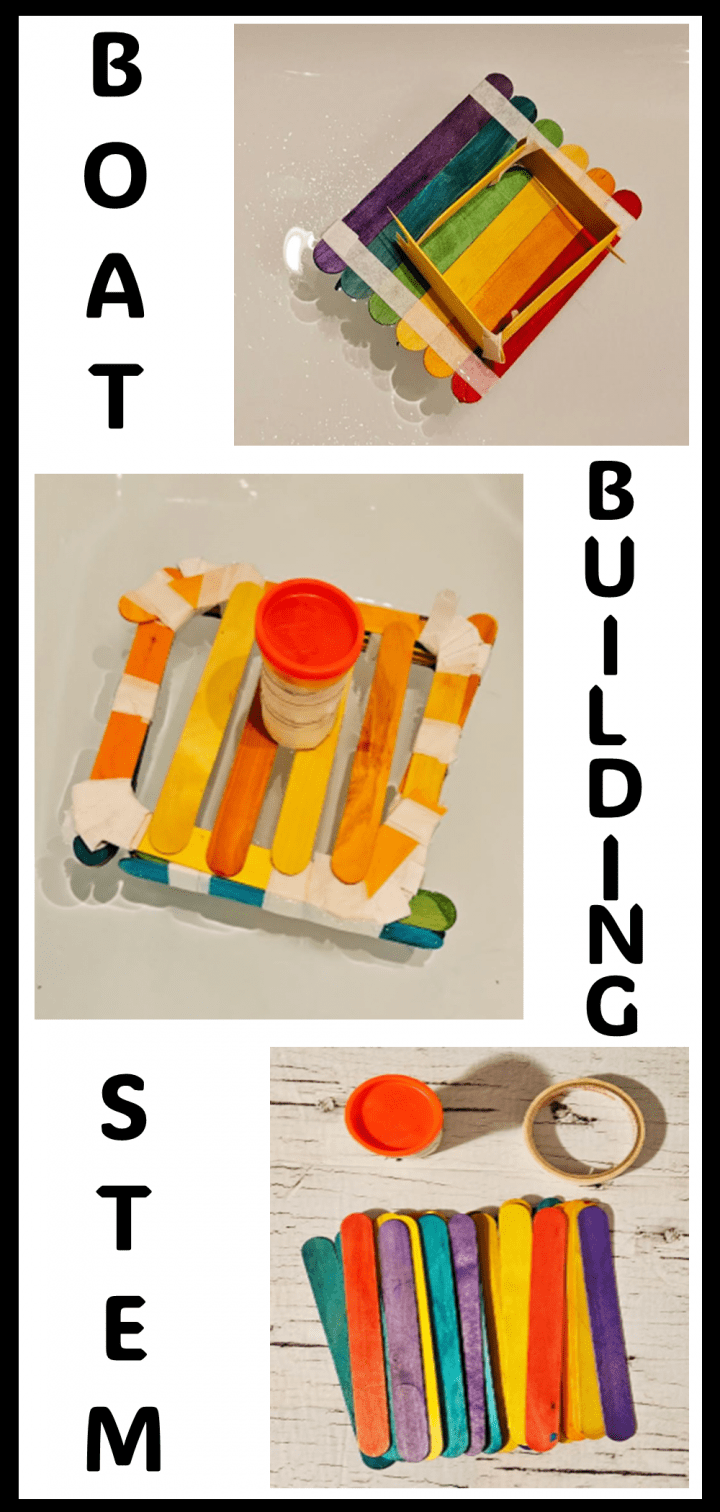 build a boat STEM challenge shows a pinterst pin.
