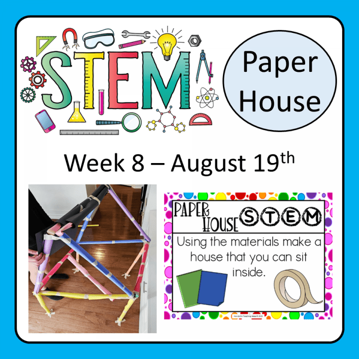 stem sessions shows a image for a paper house stem challeng.
