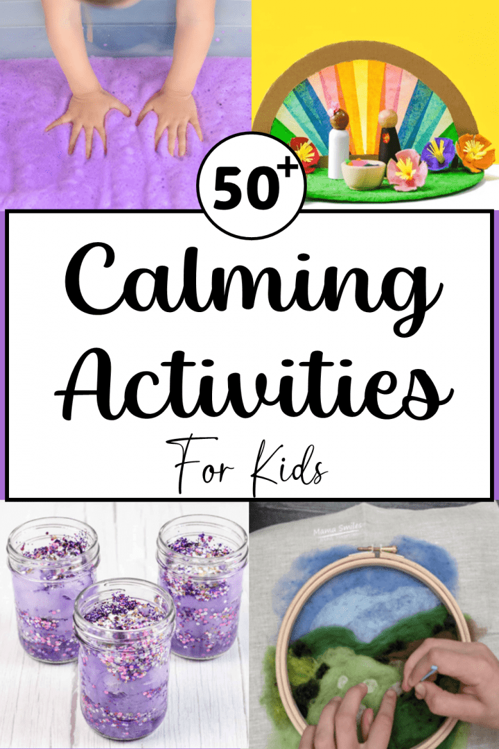 mindfulness activities for kids shows a collage for a pinterest pin.