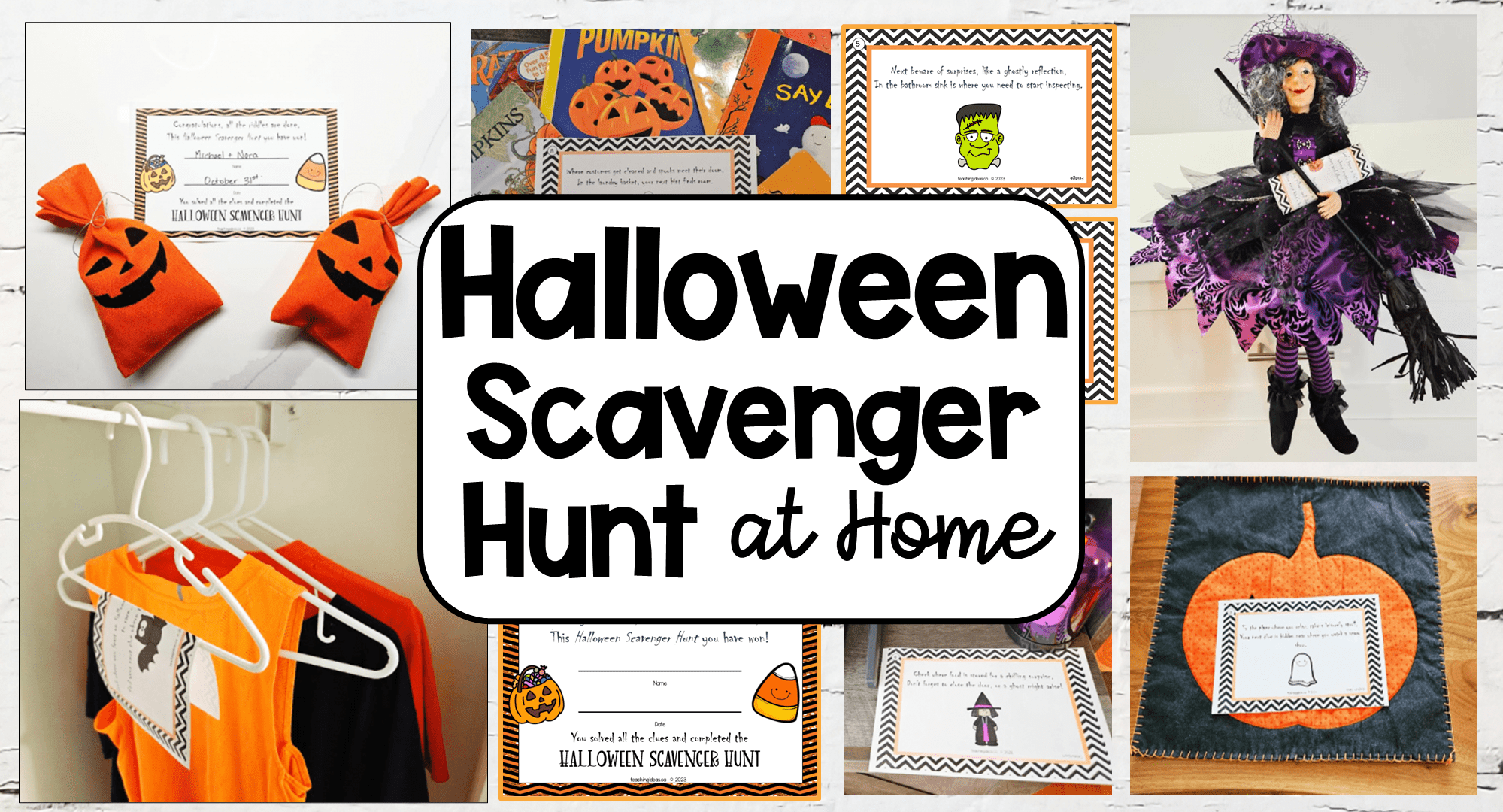Fun Express Skeleton Scavenger Hunt Game - 2 Halloween Puzzles For Kids Party Activities & Classroom