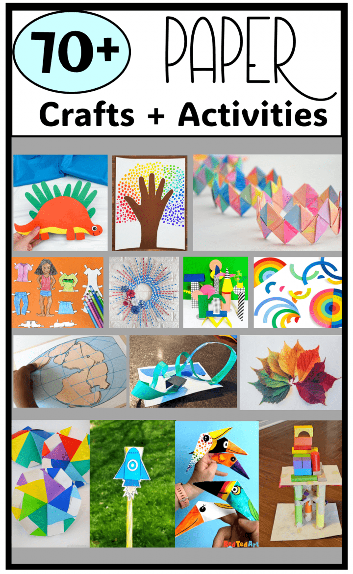 paper crafts and activities shows a pinterest pin collage.