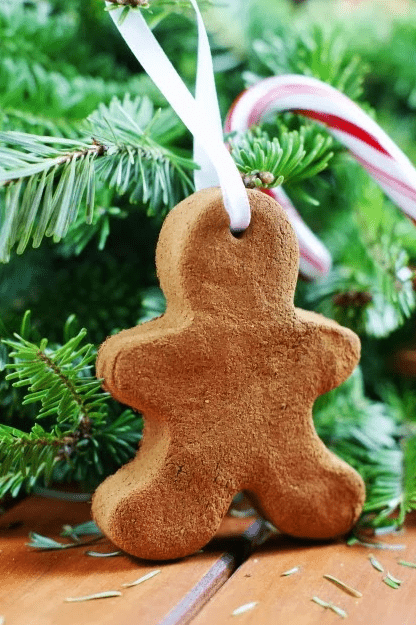 crafts for kids shows a gingerbread man ornament.