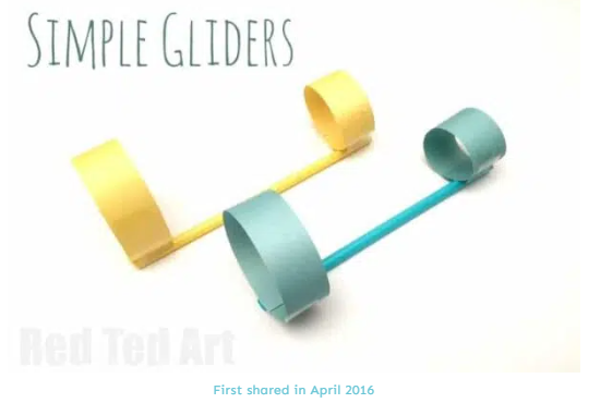 paper STEM challenge shows two simple gliders.