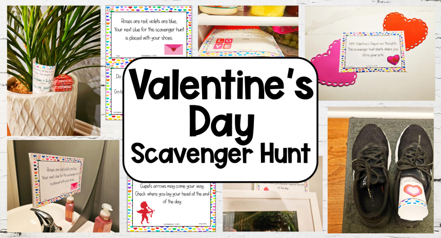 Free Valentines Day Scavenger Hunt at Home
