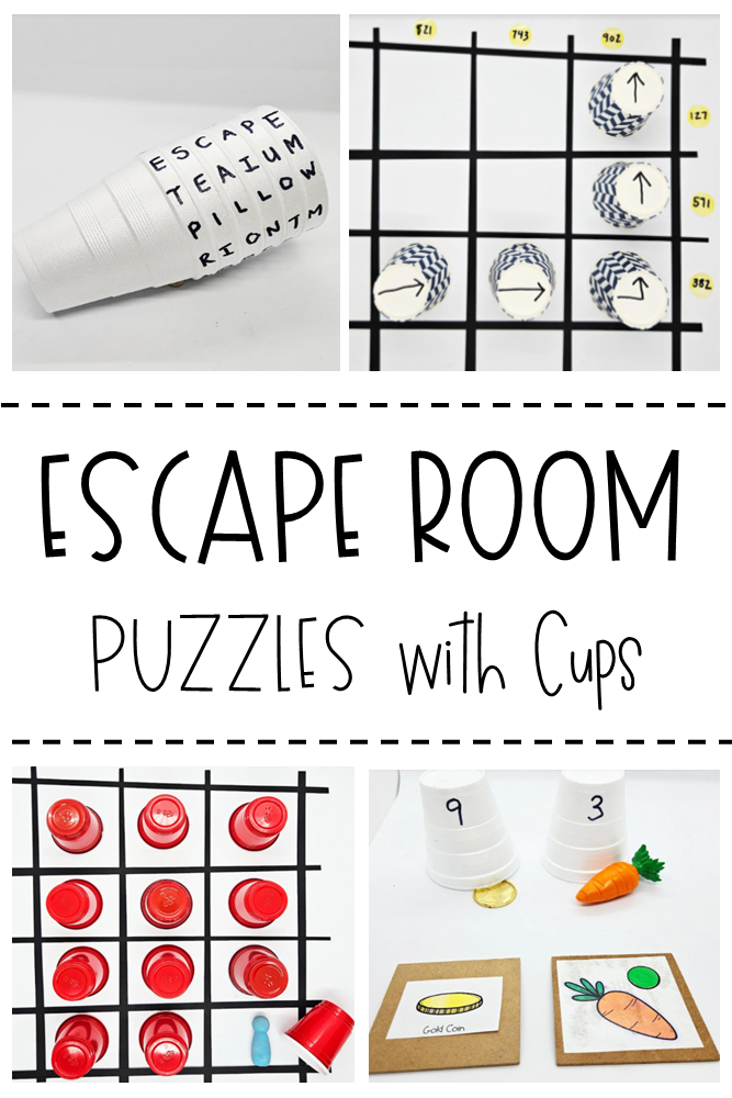 DIY escape room puzzles shows a pinterest pin image.