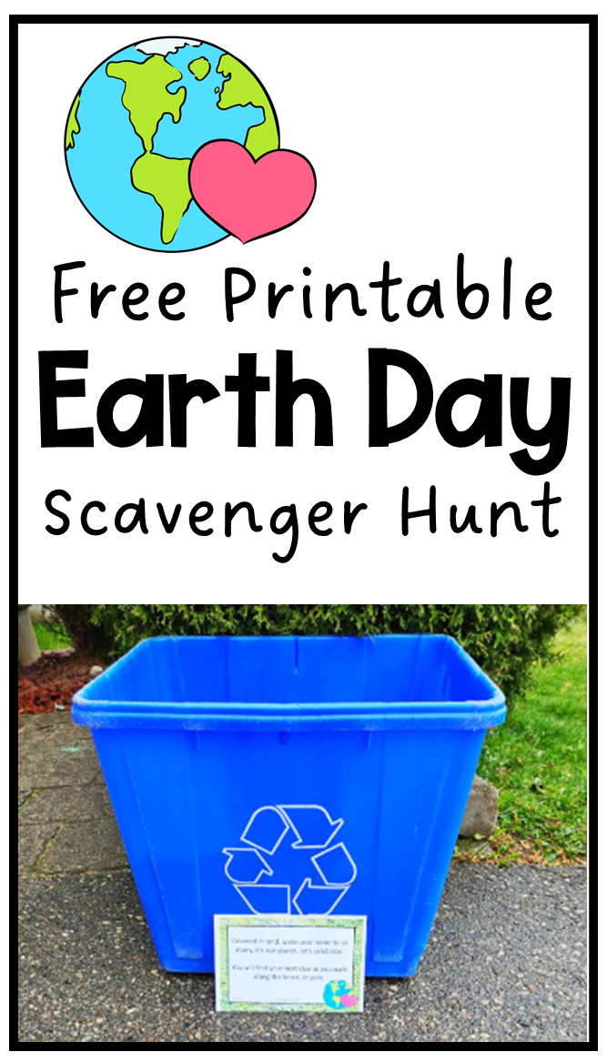 earth day printable game shows a pinterest pin image.