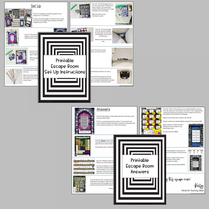 Free Printable Escape Room for Kids - Hands-On Teaching Ideas