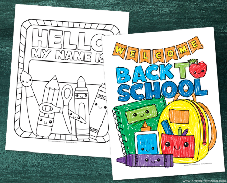back to school printables shows an activity pack.