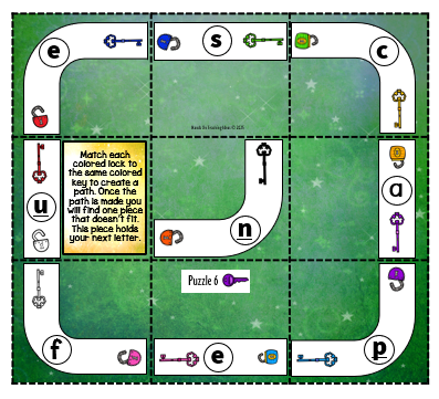 free printable escape room game for young kids shows a printable puzzle where players create a path.