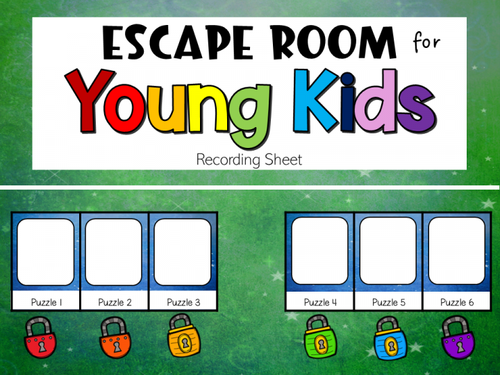 recoding sheet for a game for kindergarten or preschool.