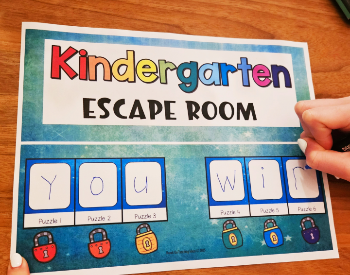 free printable escape room game for young kids shows a recording sheet