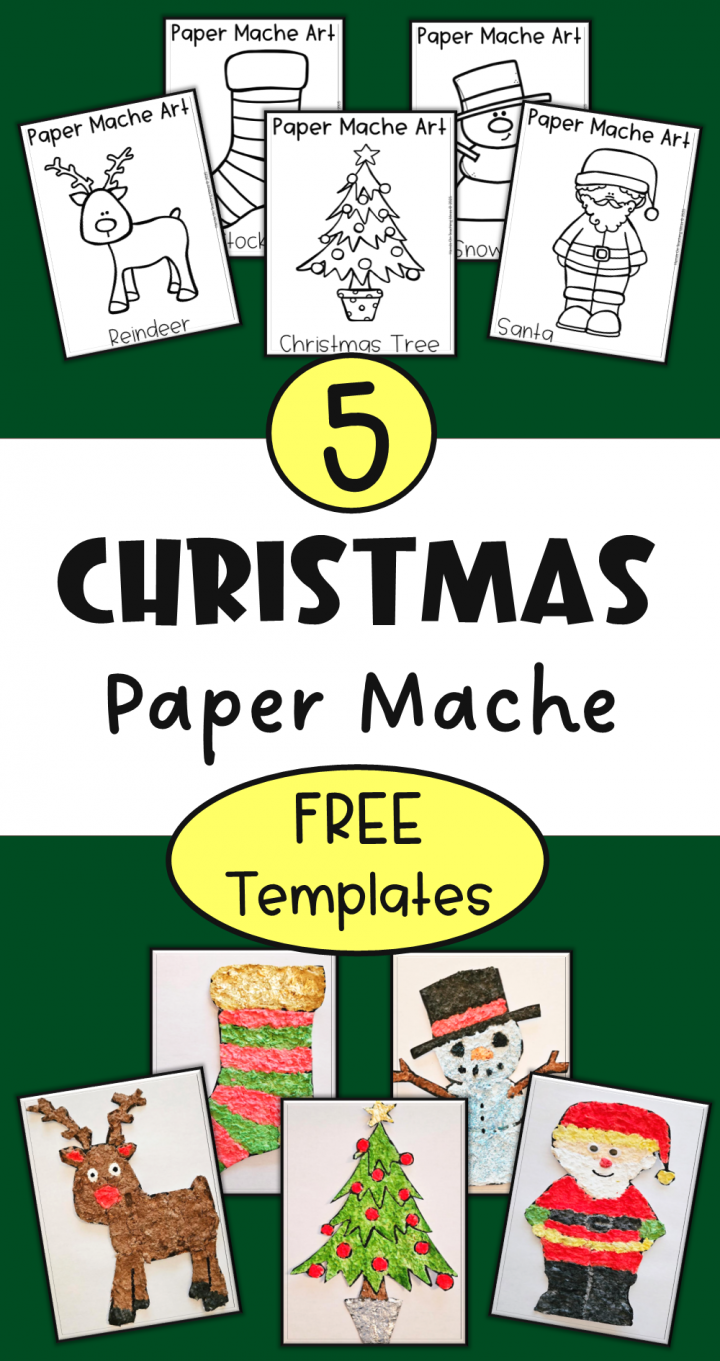 5 easy Christmas paper mache ideas for kids shows a pinterest pin.