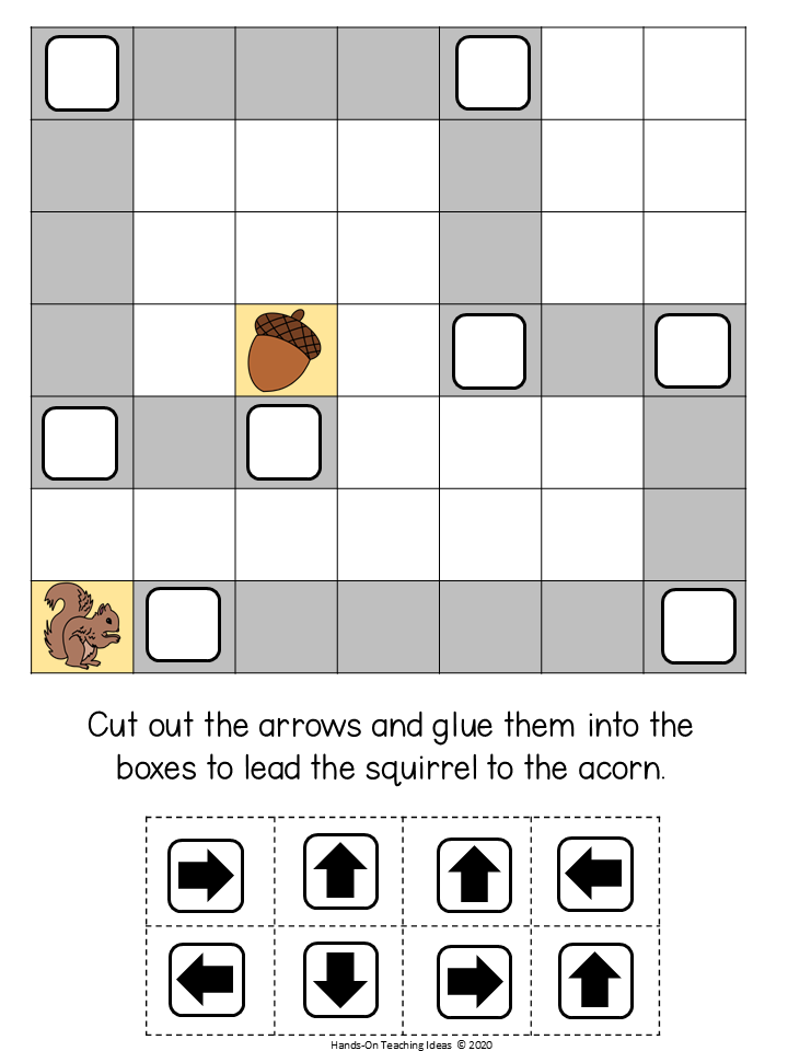 kindergarten math shows a maze page for coding.