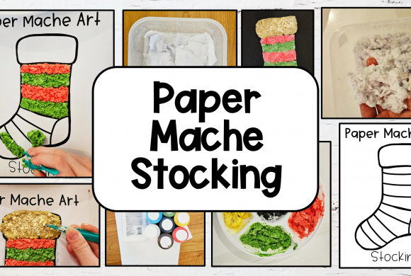 Christmas Stocking Paper Mache (Free Template)