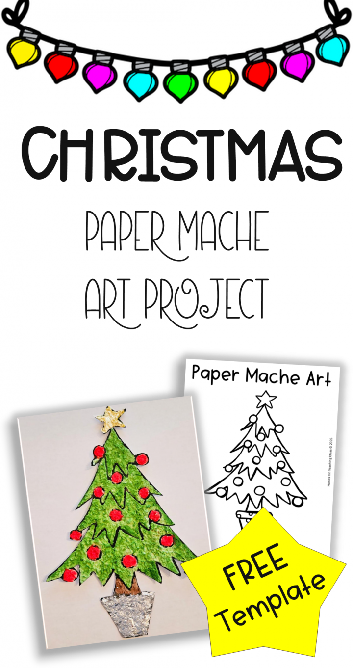 recycled paper mache Christmas tree craft.