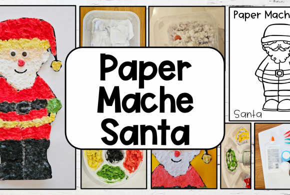Santa Paper Mache Project for Kids (Free Template)