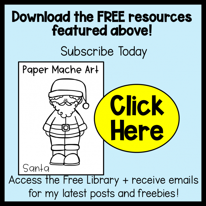 santa paper mache project for kids shows the free template santa image grow box to subscribe.