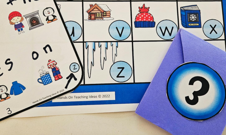 free winter escape room game shows a answer card and envelope with a number 3 on the front.