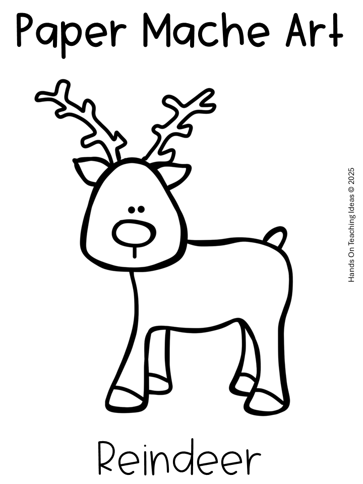 free paper mache reindeer template is shown.