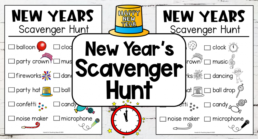 new years eve scavenger hunt feature image Free Printable New Year’s Eve Scavenger Hunt