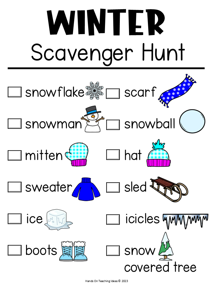 free printable for kids shows a printable hunt for kids to find items.