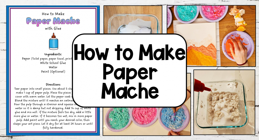how to make paper mache feature image How to Make Paper Mache + Free Recipe