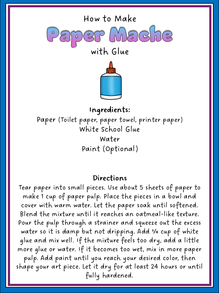 how to make paper mache free recipe printable page.