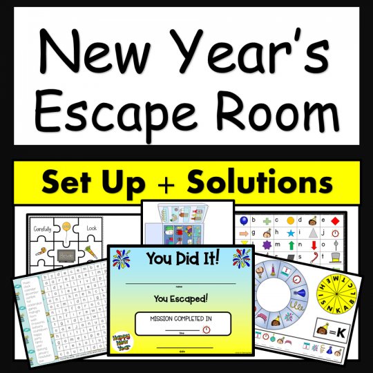 New Year's Escape Room Set-Up Instructions and Solutions