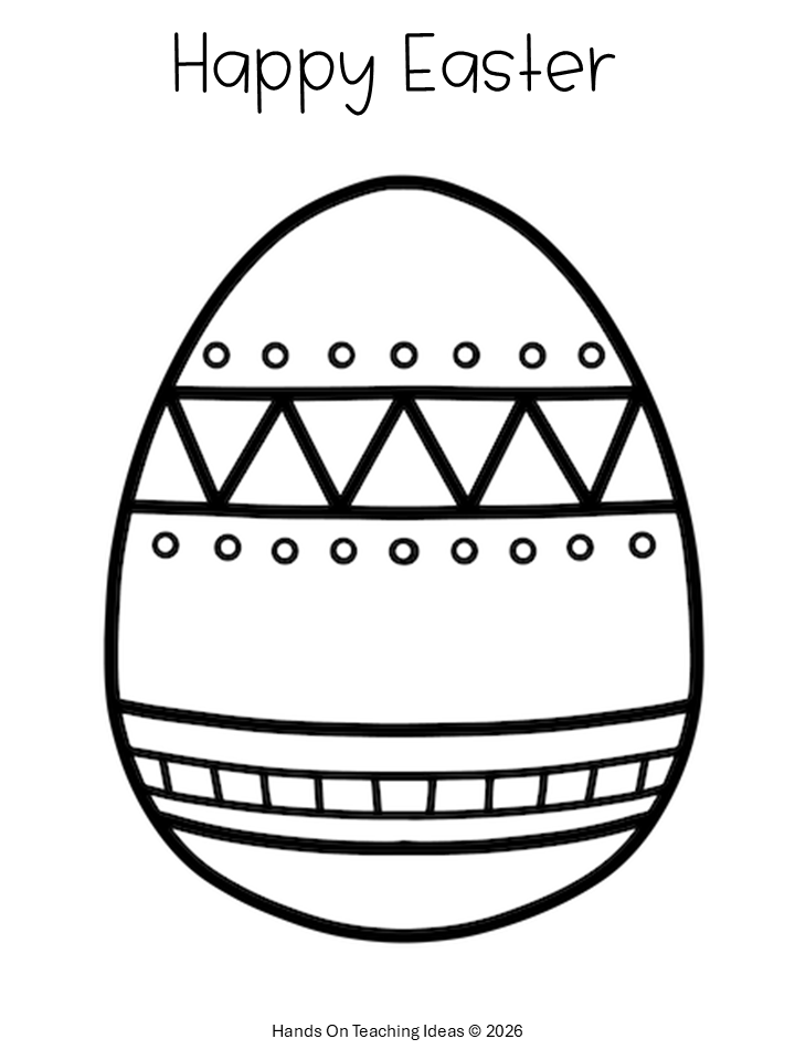 free Easter Paper Mache Project shows the free Easter egg template.
