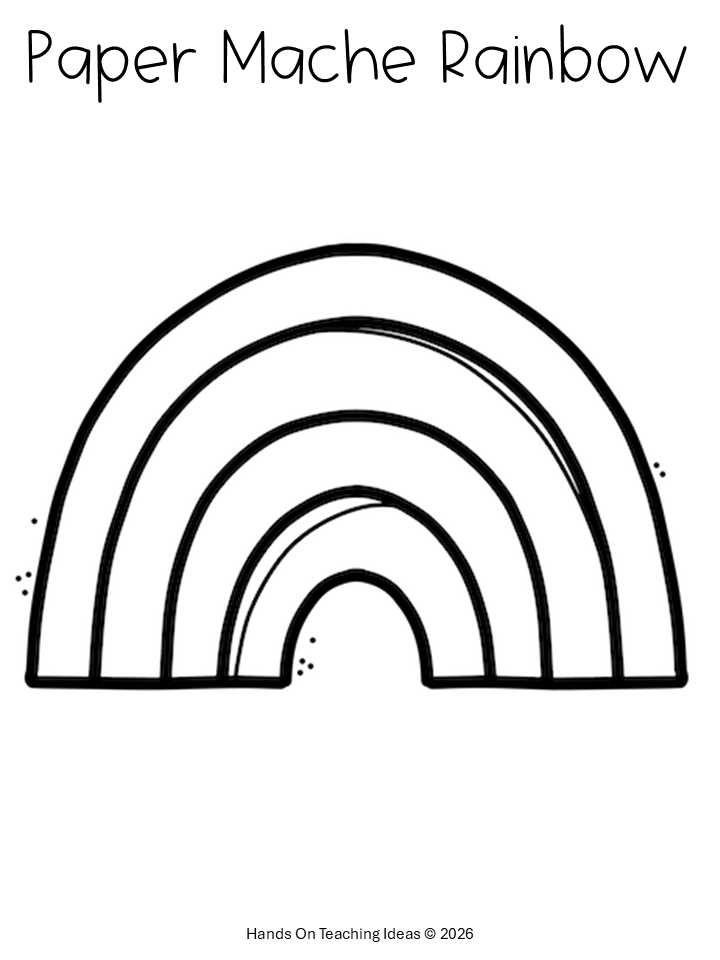 crafts for kids shows a rainbow template that can be printed.