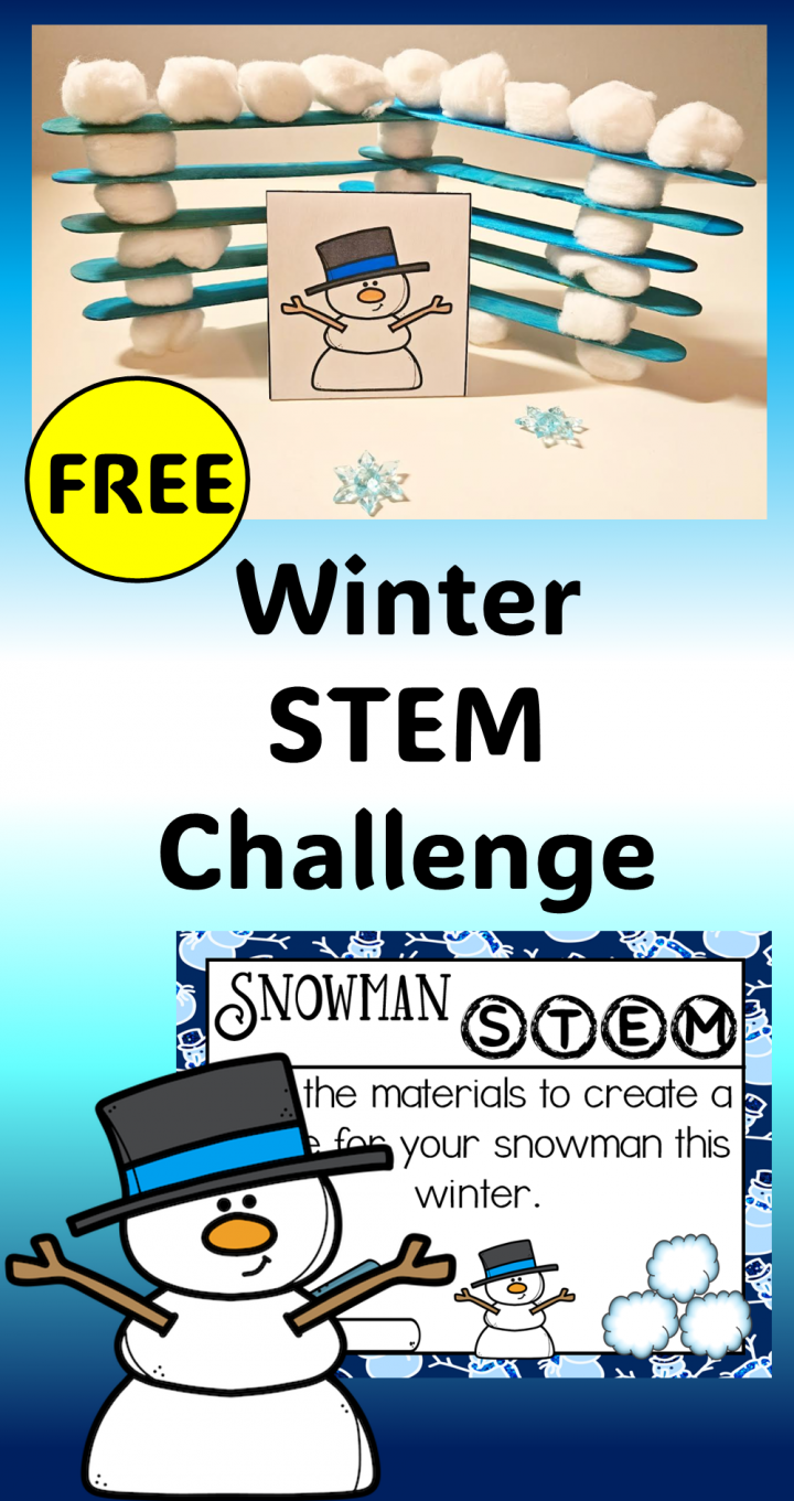 free winter STEM activity shows a Pinterest pin.