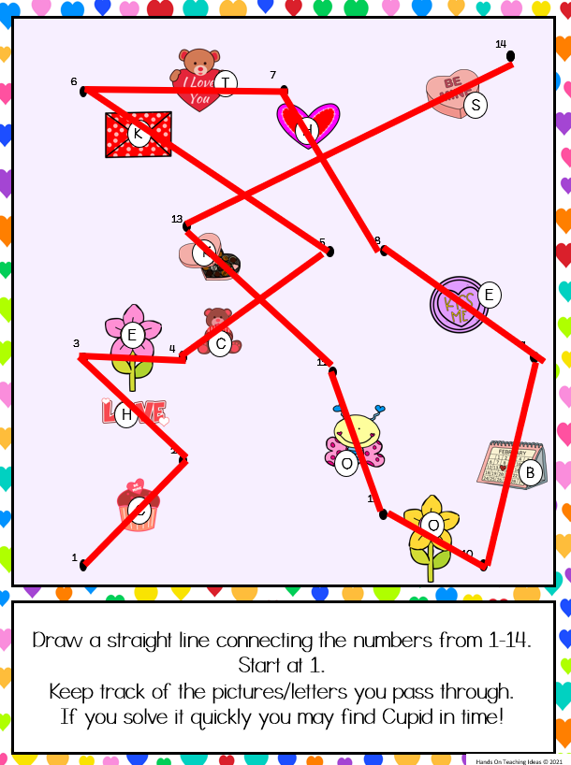 themed problem solving game for kids shows a dot to dot puzzle that gives players a letter when they go through each number.