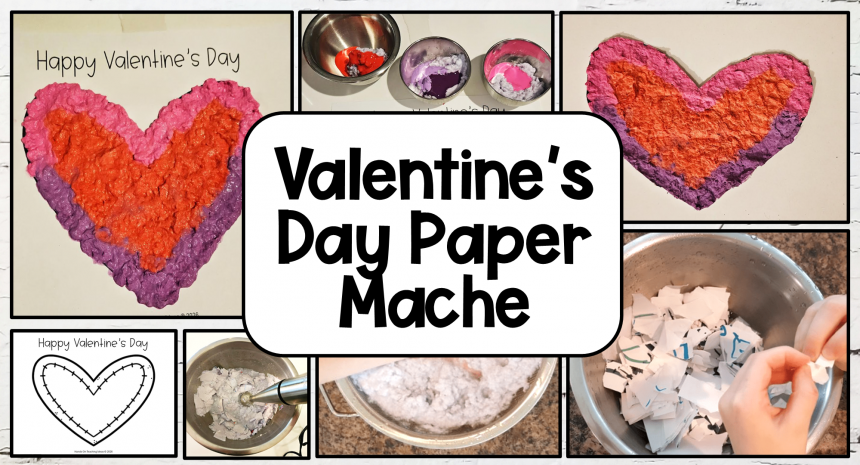 free valentines day paper mache art feature image Free Valentines Day Paper Mache Activity