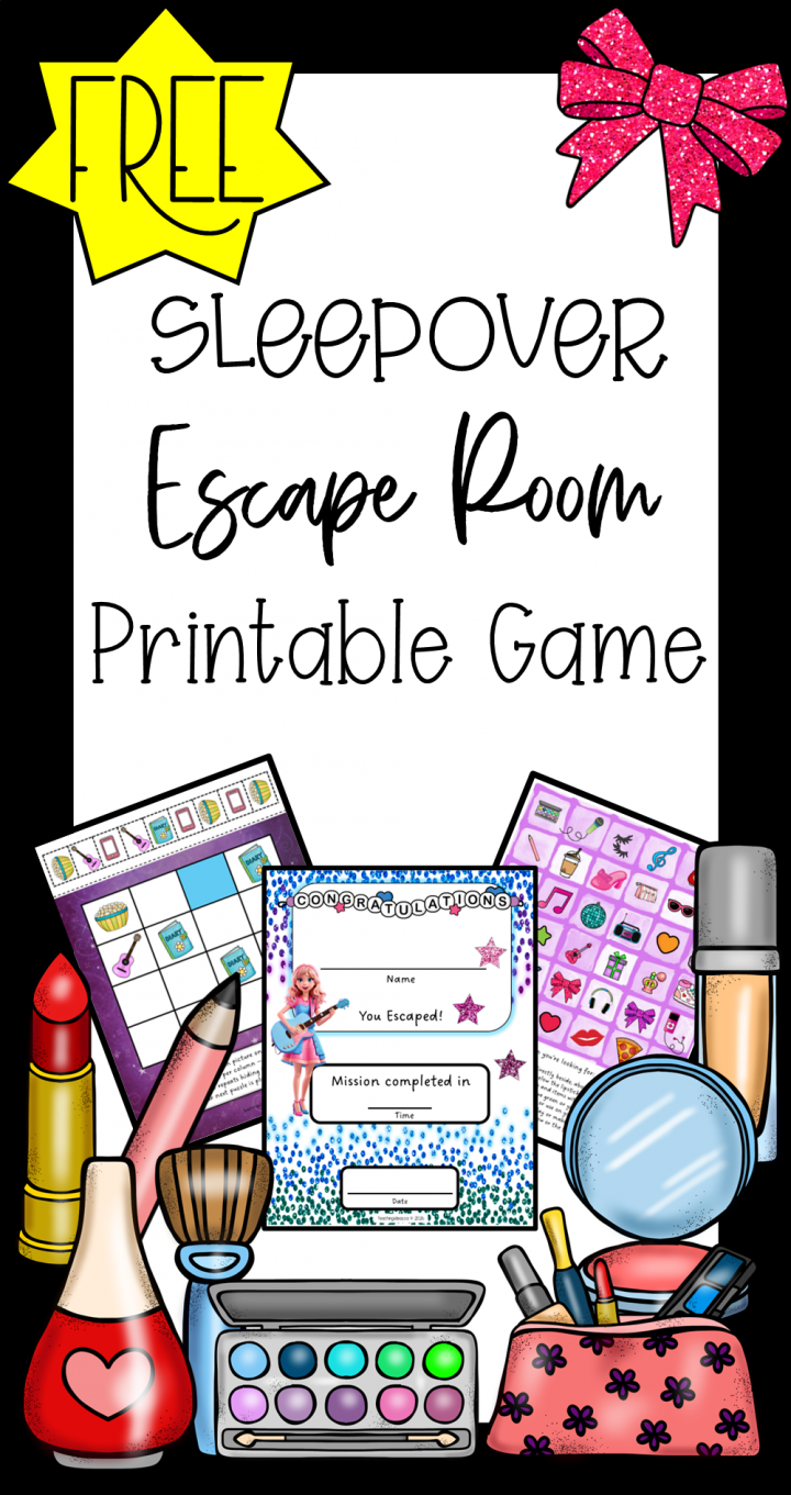 escape room for kids shows a pinterest pin with a collage of make up.