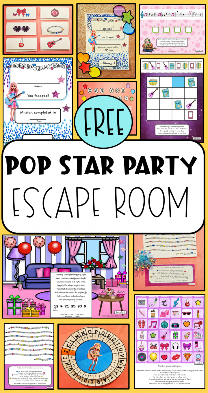 free printable escape room for tweens shows a pinterest pin.