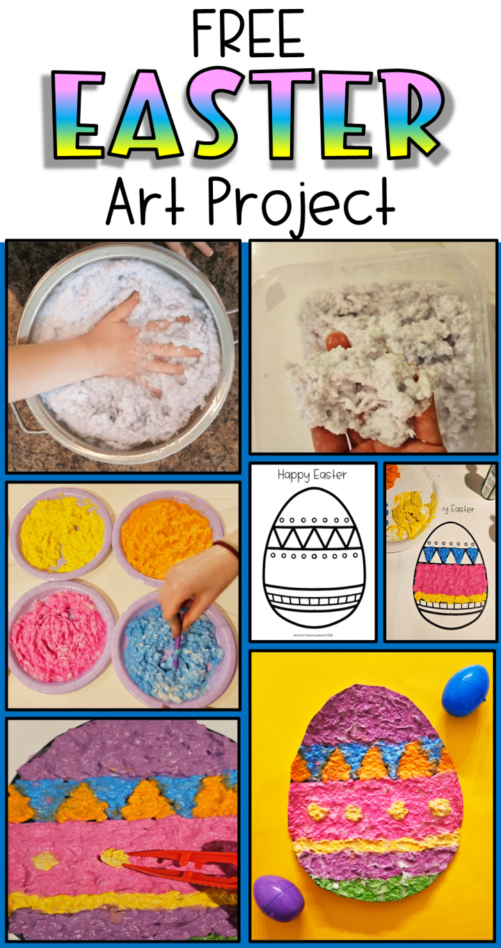 free Easter Paper Mache Project shows a pinterest pin.