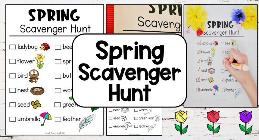 spring scavenger hunt checklist feature image Free Spring Scavenger Hunt Printable