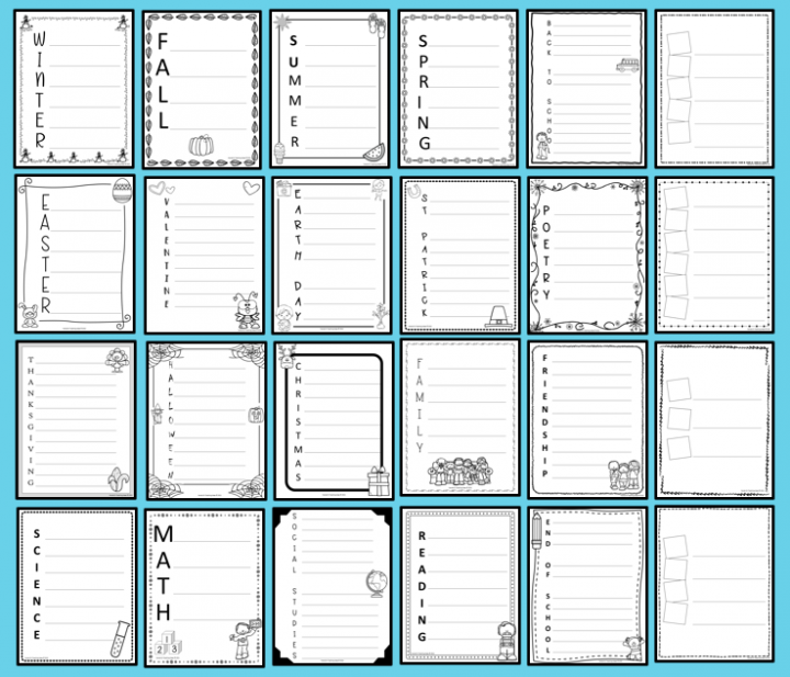 free acrostic poem templates shows each of the templates that are in the product.